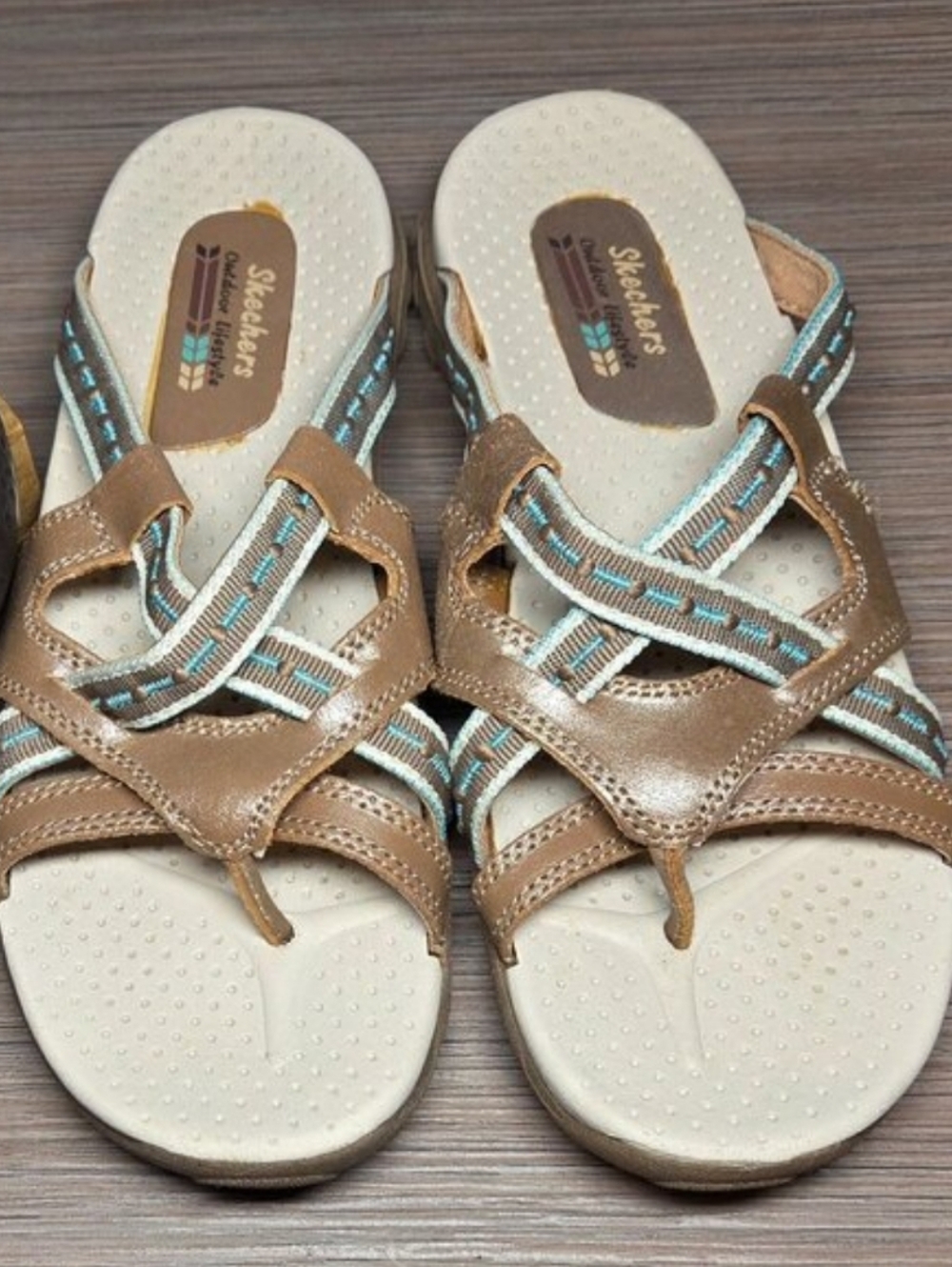 Skechers Reggae SoundStage Leather Lifestyle Sandals Women's 8 Adjustable Strap